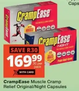 Checkers Hyper CrampEase Muscle Cramp Relief Original/ Night Capsules offer