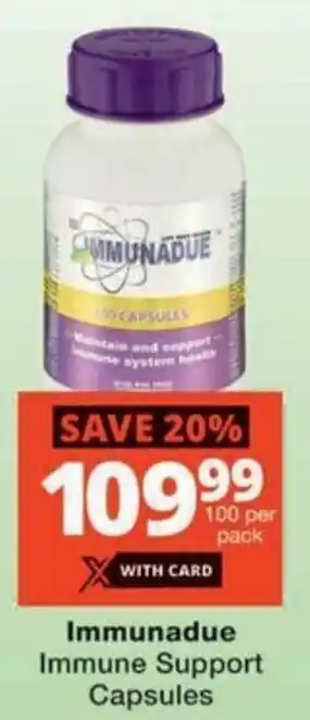 Checkers Hyper Immunadue Immune Support Capsules offer