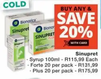 Checkers Hyper Sinupret Syrup offer