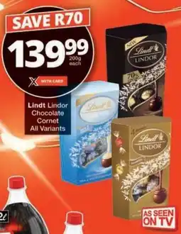 Checkers Hyper Lindt Lindor Chocolate Cornet All Variants offer