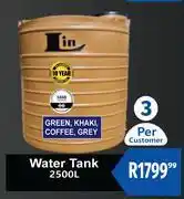 K Carrim Lin 2500L Water Tank (Green, Khaki, Coffee, Grey) offer