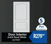 K Carrim Door Interior 2/4/6 Panel (White) 32275/6/7 offer