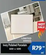 K Carrim Ivory Polished Porcelain 600 x 600-Per Sqm offer