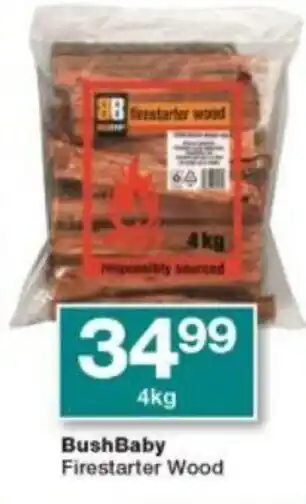 Checkers BushBaby Firestarter Wood 4kg offer