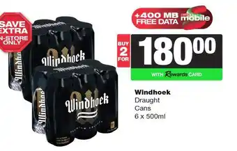 Spar Tops Windhoek Draught Cans offer