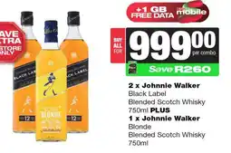 Spar Tops Johnnie Walker Combo offer