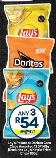 Pick n Pay Lay's Potato or Doritos Corn Chips Assorted 120/145g offer