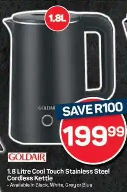 Pick n Pay Goldair 1.8 Litre Cool Touch Stainless Steel Cordless Kettle offer