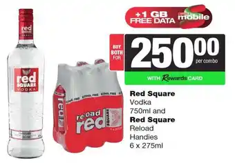 Spar Tops Red Square Vodka and Red Square Reload Handies offer