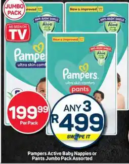 Pick n Pay Pampers Active Baby Nappies or Pants Jumbo Pack Assorted offer