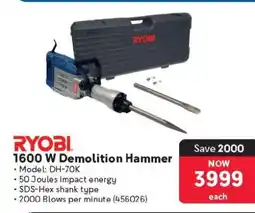 Makro RYOBI 1600 W Demolition Hammer offer