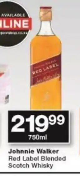 Checkers Johnnie Walker Red Label Blended Scotch Whisky 750ml offer