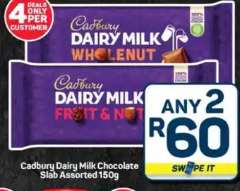 Pick n Pay Hypermarket Cadbury Dairy Milk Chocolate Slab Assorted 150g offer