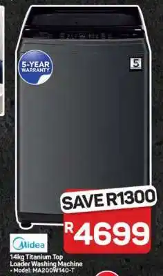 Pick n Pay Hypermarket Midea 14kg Titanium Top Loader Washing Machine offer