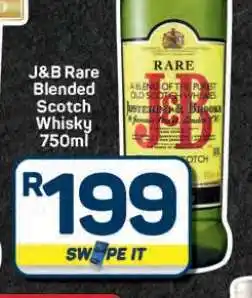 Pick n Pay Hypermarket J & B RARE BLENDED SCOTCH WHISKY 750ML offer
