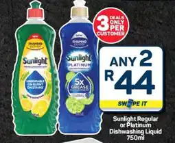Pick n Pay Hypermarket Sunlight Regular or Platinum Dishwashing Liquid 750ml offer