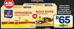 Pick n Pay Hypermarket Clover Mooi River Salted or Springbok Unsalted Butter offer