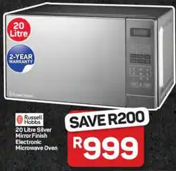 Pick n Pay Hypermarket Russell Hobbs 20 Litre Silver Mirror Finish Electronic Microwave Oven offer