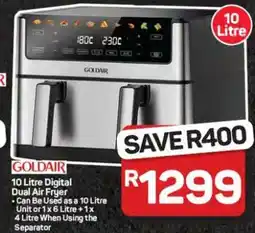 Pick n Pay Hypermarket Goldair 10 Litre Digital Dual Air Fryer offer