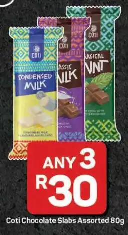 Pick n Pay Hypermarket Coti Chocolate Slabs Assorted 80g offer