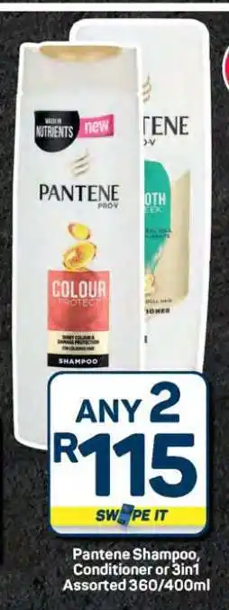 Pick n Pay Hypermarket Pantene Shampoo, Conditioner or 3in1 offer