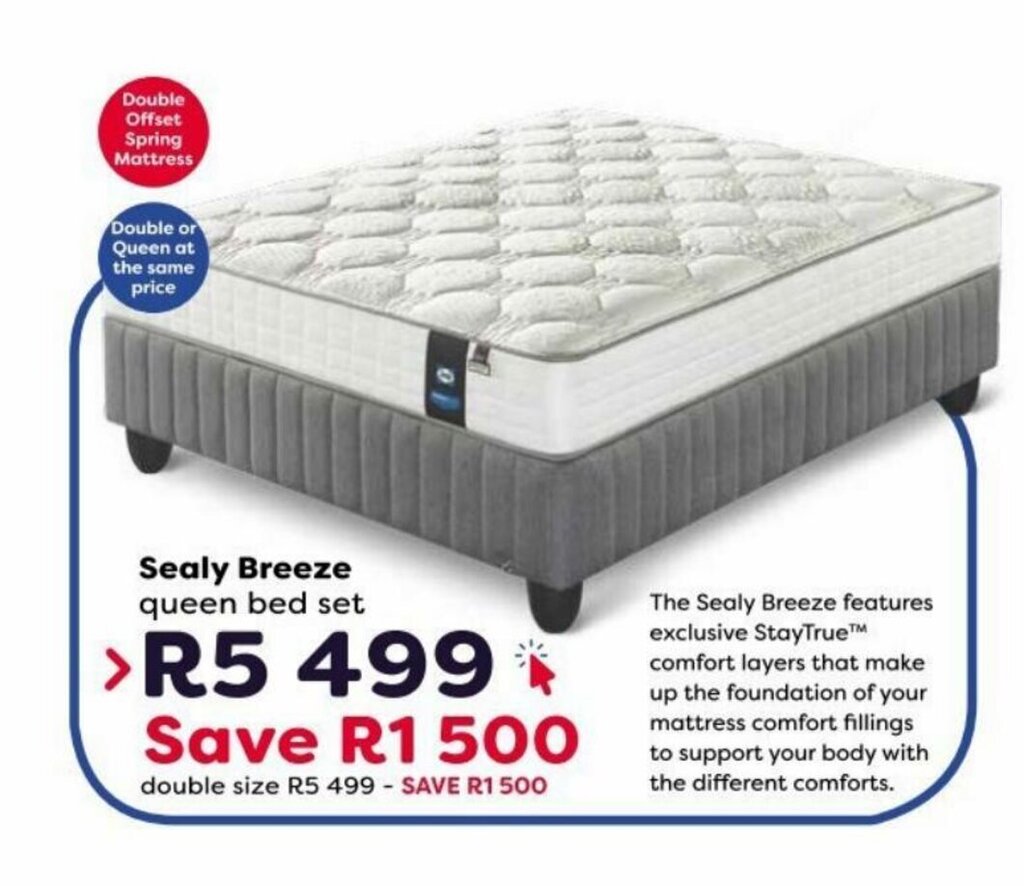 Sealy Breeze Queen Bed Set offer at The Bed Store