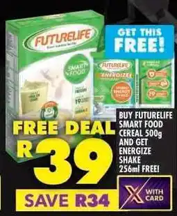 Shoprite FUTURELIFE Smart Food Cereal 500g and Energize Shake 256ml offer