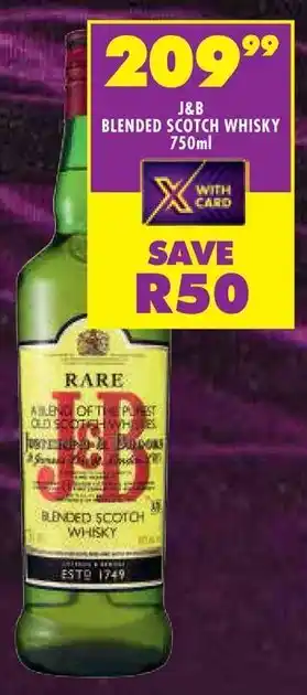 Shoprite J&B blended scotch whisky offer