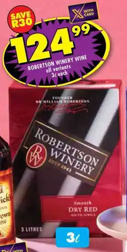 Shoprite Robertson winery wine offer
