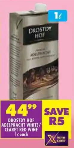 Drostdy hof adelpracht white/ claret red wine