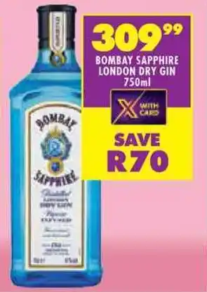 Shoprite Bombay sapphire london dry gin offer