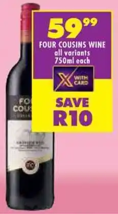 Shoprite Four cousins wine offer