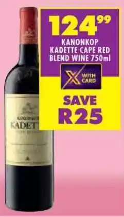 Shoprite Kanonkop kadette cape red blend wine offer