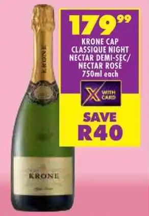 Shoprite Krone cap classique night nectar demi-sec/ nectar rose offer