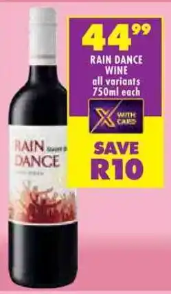 Shoprite Rain dance wine offer
