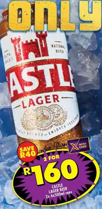 Shoprite Castle lager beer cans offer