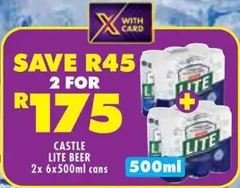 Shoprite Castle lite beer cans offer
