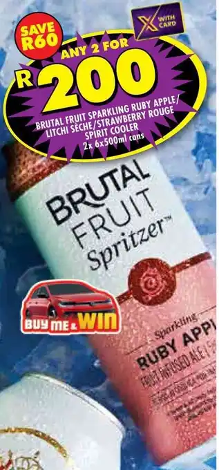 Brutal fruit sparkling ruby apple/ litchi seche/ strawberry rouge spírit cooler