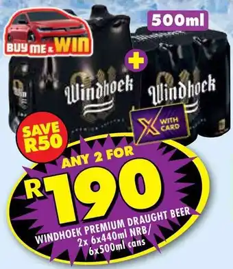 Shoprite Windhoek premium draught beer nrb/ cans offer
