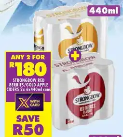Shoprite Strongbow red berries/ gold apple ciders cans offer