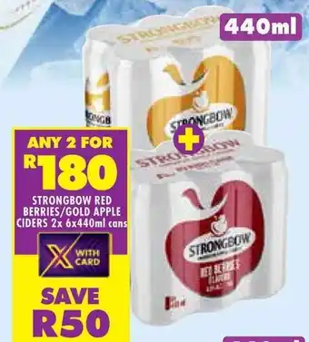 Shoprite Strongbow red berries/ gold apple ciders cans offer