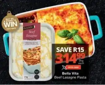 Checkers Hyper Bella Vita Beef Lasagne Pasta offer