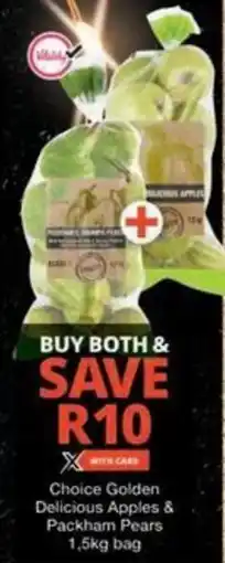 Checkers Hyper Choice Golden Delicious Apples & Packham Pears offer