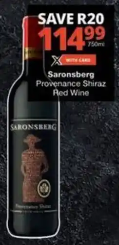 Checkers Hyper Saronsberg Provenance Shiraz Red Wine offer