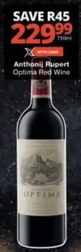 Checkers Hyper Anthonij Rupert Optima Red Wine offer