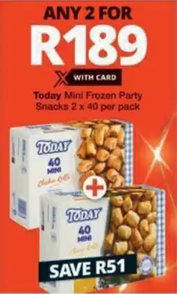 Checkers Hyper Today Mini Frozen Party Snacks offer
