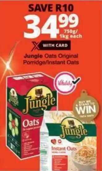 Checkers Hyper Jungle Oats Original Porridge/ Instant Oats offer