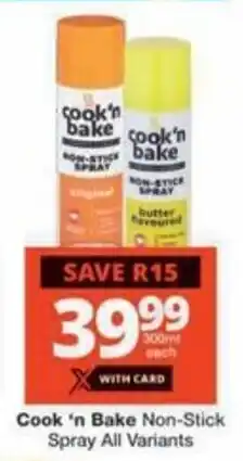 Checkers Hyper Cook 'n Bake Non-Stick Spray All Variants offer