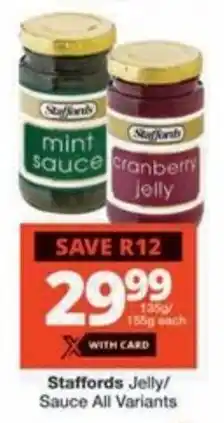 Checkers Hyper Staffords Jelly/ Sauce All Variants offer