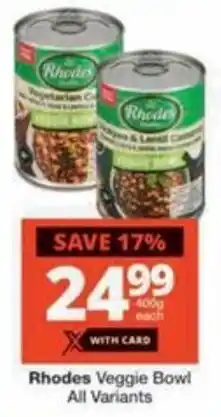 Checkers Hyper Rhodes Veggie Bowl All Variants offer